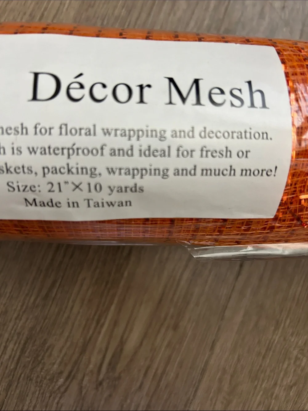 Pottery Barn Orange Decorative Mesh Sparkle Roll